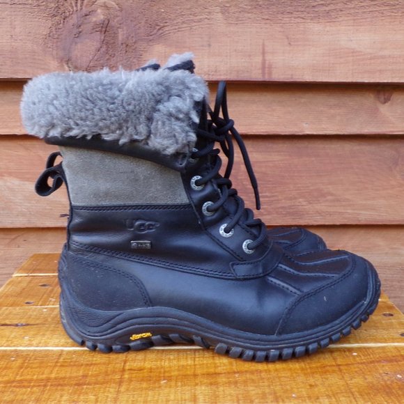 UGG Shoes - UGG Adirondack II Black Leather Winter Waterproof Boots Vibram Women's 6. EUC